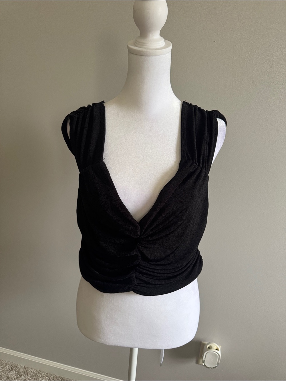 Black Twisted V-Neck Women's Camisole